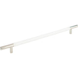 Zanzibar White Leather Pull 11 5/16 Inch (c-c) Polished Chrome