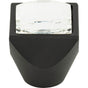 Atlas - Crystal Large Square Knob 1 Inch Matte Black - Matte Black