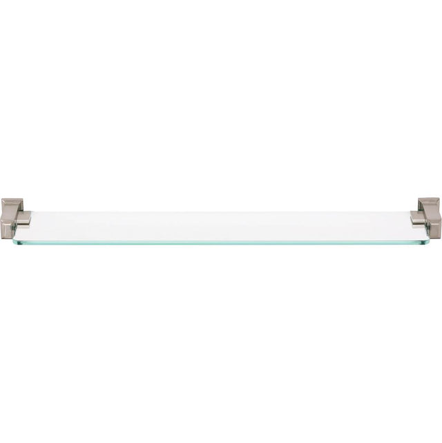 Atlas - Sutton Place Bath Glass Shelf 24 Inches Brushed Nickel - Brushed Nickel