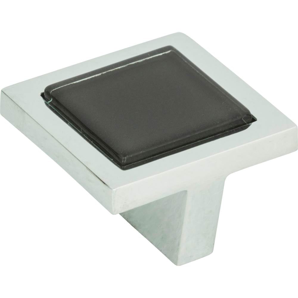 Spa Black Square Knob 1 3/8 Inch Brushed Nickel