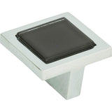 Spa Black Square Knob 1 3/8 Inch Brushed Nickel