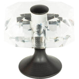 Atlas - Crystal Large Square Knob 1 1/2 Inch Matte Black - Matte Black