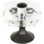 Atlas - Crystal Large Square Knob 1 1/2 Inch Matte Black - Matte Black