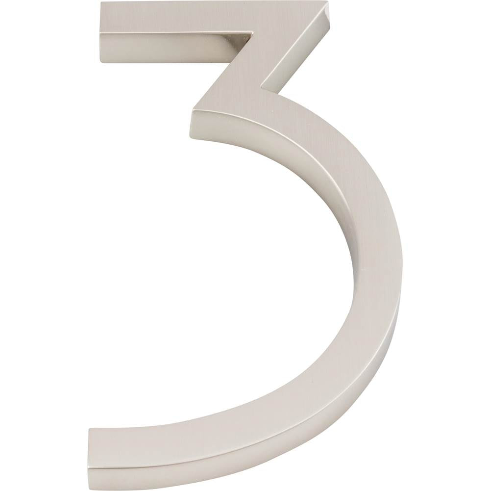 Atlas - Modern Avalon No.3 6 Inch Brushed Nickel - Brushed Nickel