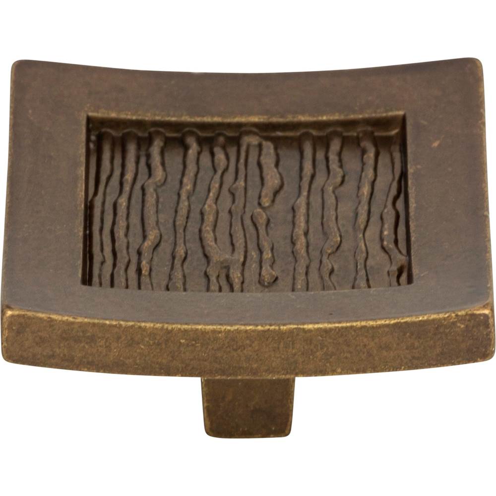 Atlas - Primitive Square Knob 1 1/2 Inch Burnished Bronze - Burnished Bronze