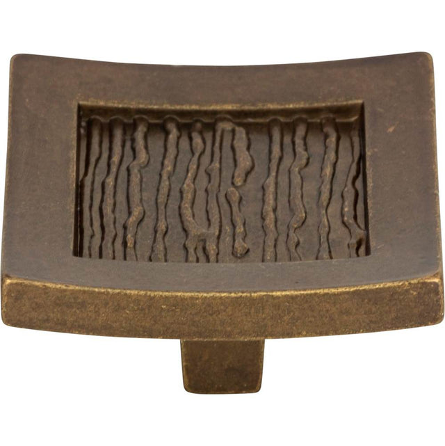 Atlas - Primitive Square Knob 1 1/2 Inch Burnished Bronze - Burnished Bronze