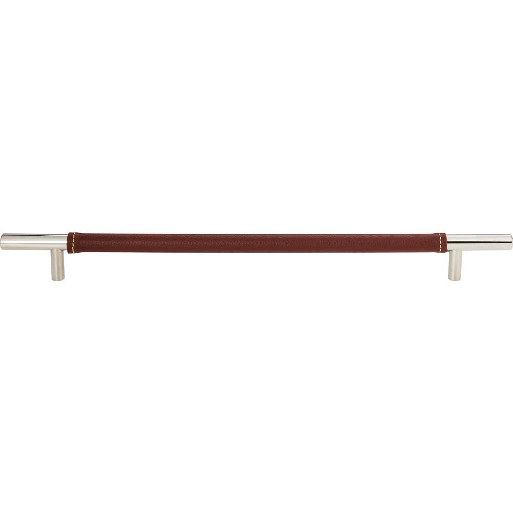 Atlas - Zanzibar Brown Leather Pull 11 5/16 Inch (c-c) Polished Chrome - Polished Chrome