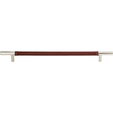 Atlas - Zanzibar Brown Leather Pull 11 5/16 Inch (c-c) Polished Chrome - Polished Chrome