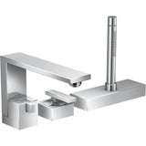Axor - Edge 3-Hole Roman Tub Set Trim with 1.75 GPM Handshower in Chrome - Chrome