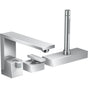 Axor - AXOR Edge 3-Hole Roman Tub Set Trim with 1.75 GPM Handshower - Diamond Cut in Chrome - Chrome
