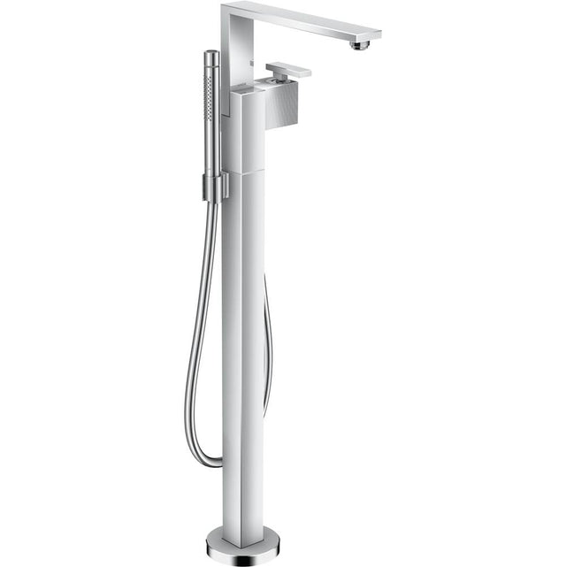 Axor - AXOR Edge Freestanding Tub Filler Trim with 1.75 GPM Handshower - Diamond Cut in Chrome - Chrome
