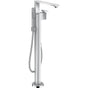 Axor - AXOR Edge Freestanding Tub Filler Trim with 1.75 GPM Handshower - Diamond Cut in Chrome - Chrome