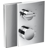 Axor - AXOR Edge Thermostatic Trim with Volume Control - Diamond Cut in Chrome - Chrome