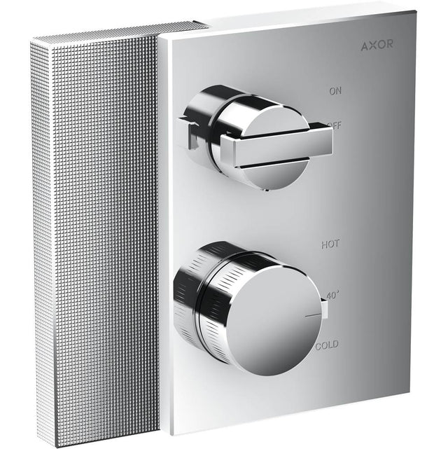 Axor - AXOR Edge Thermostatic Trim with Volume Control - Diamond Cut in Chrome - Chrome