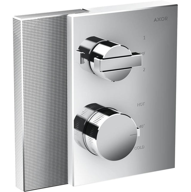 Axor - AXOR Edge Thermostatic Trim with Volume Control and Diverter - Diamond Cut in Chrome - Chrome
