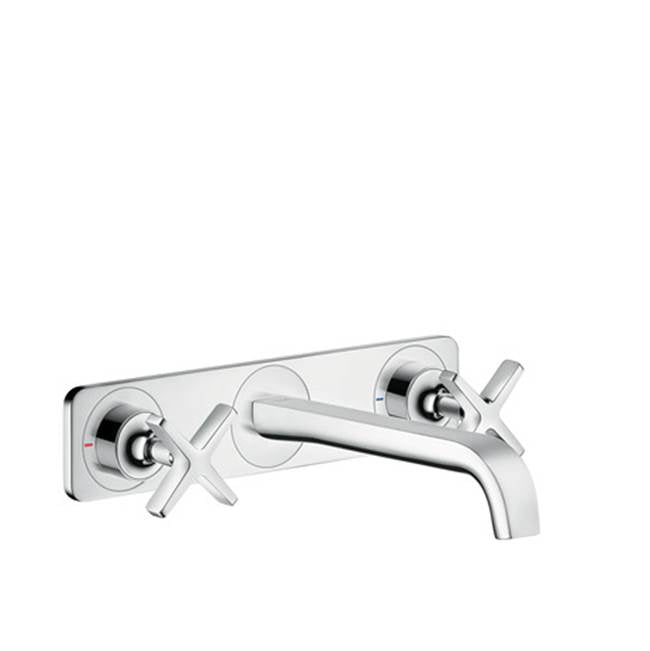 Axor - AXOR Citterio E Wall-Mounted Widespread Faucet Trim with Base Plate, 1.2 GPM in Chrome - Chrome