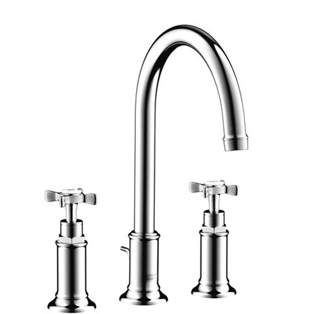 Axor - AXOR Montreux Widespread Faucet 180 with Cross Handles and Pop-Up Drain, 1.2 GPM in Chrome - Chrome