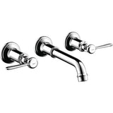 Axor - AXOR Montreux Wall-Mounted Widespread Faucet Trim with Lever Handles, 1.2 GPM in Chrome - Chrome