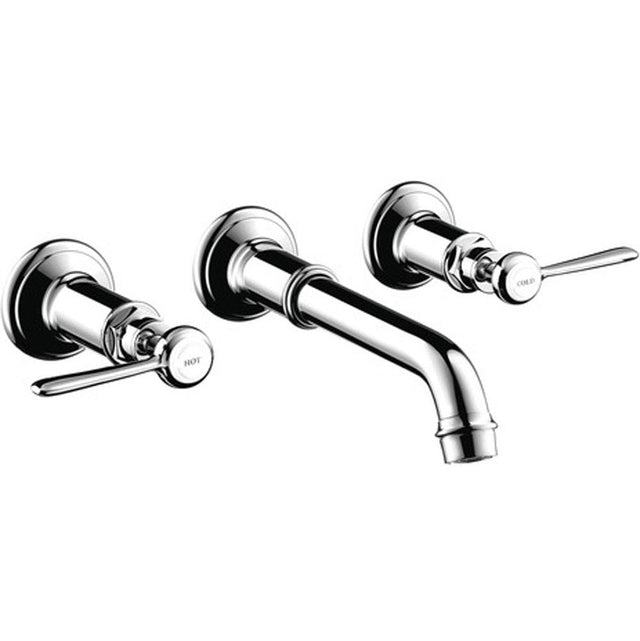 Axor - AXOR Montreux Wall-Mounted Widespread Faucet Trim with Lever Handles, 1.2 GPM in Chrome - Chrome