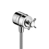 Axor - AXOR Montreux Wall Outlet with Check Valves and Volume Control, Cross Handle in Chrome - Chrome
