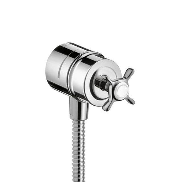 Axor - AXOR Montreux Wall Outlet with Check Valves and Volume Control, Cross Handle in Chrome - Chrome