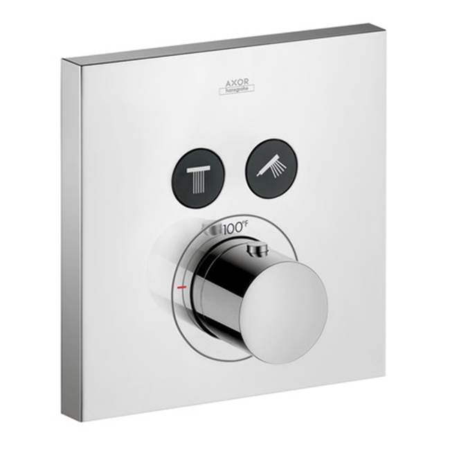 Axor - AXOR ShowerSelect Thermostatic Trim Square for 2 Functions in Chrome - Chrome
