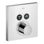 Axor - AXOR ShowerSelect Thermostatic Trim Square for 2 Functions in Chrome - Chrome