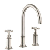 Axor - AXOR Montreux Widespread Faucet 180 with Cross Handles and Pop-Up Drain, 1.2 GPM in Brushed Nickel - Brushed Nickel
