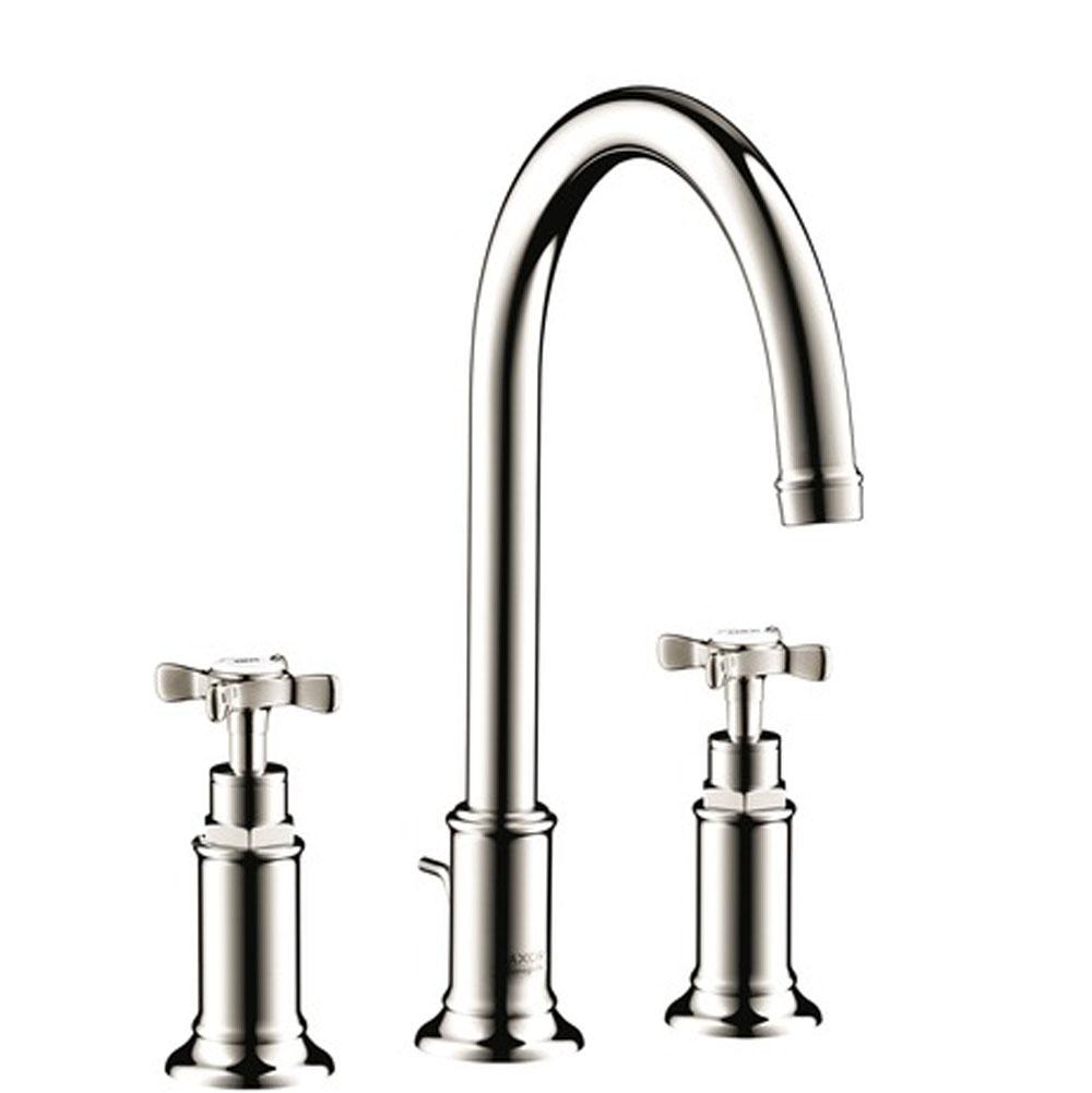 Axor - AXOR Montreux Widespread Faucet 180 with Cross Handles and Pop-Up Drain, 1.2 GPM in Polished Nickel - Polished Nickel
