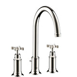 Axor - AXOR Montreux Widespread Faucet 180 with Cross Handles and Pop-Up Drain, 1.2 GPM in Polished Nickel - Polished Nickel