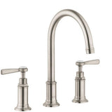 Axor - AXOR Montreux Widespread Faucet 180 with Lever Handles and Pop-Up Drain, 1.2 GPM in Brushed Nickel - Brushed Nickel