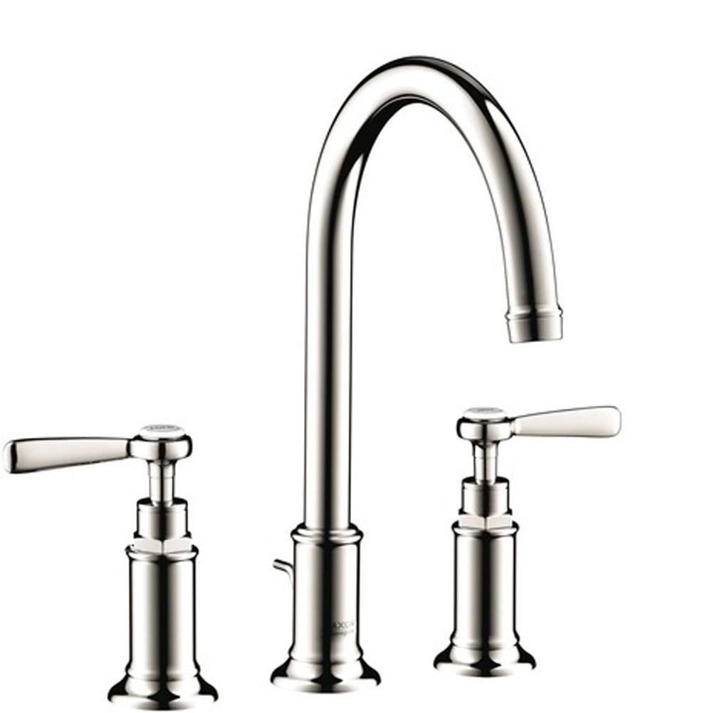 Axor - AXOR Montreux Widespread Faucet 180 with Lever Handles and Pop-Up Drain, 1.2 GPM in Polished Nickel - Polished Nickel