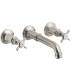 Axor - AXOR Montreux Wall-Mounted Widespread Faucet Trim with Cross Handles, 1.2 GPM in Brushed Nickel - Brushed Nickel