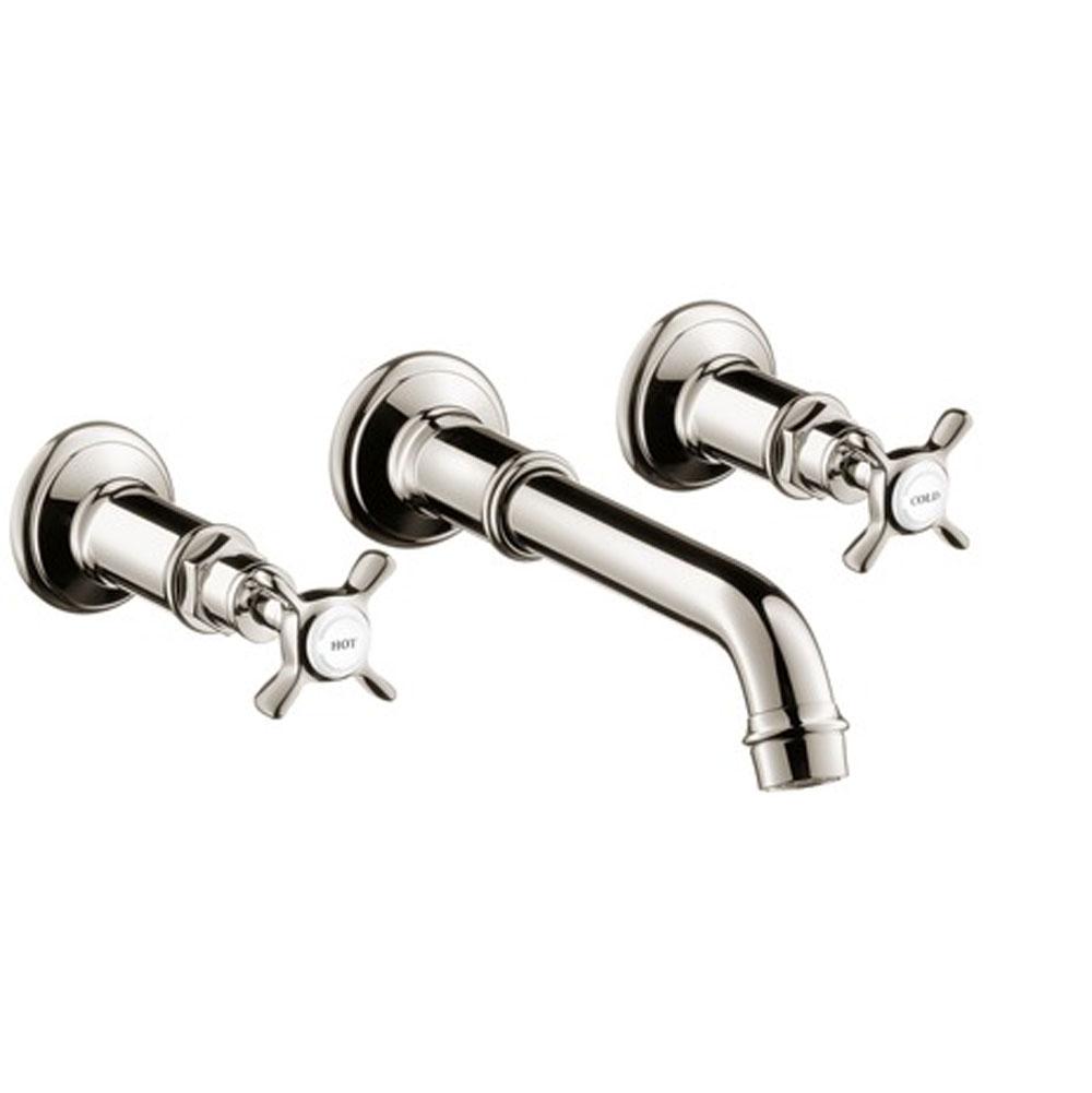 Axor - AXOR Montreux Wall-Mounted Widespread Faucet Trim with Cross Handles, 1.2 GPM in Polished Nickel - Polished Nickel