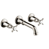 Axor - AXOR Montreux Wall-Mounted Widespread Faucet Trim with Cross Handles, 1.2 GPM in Polished Nickel - Polished Nickel