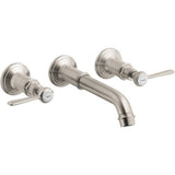 Axor - AXOR Montreux Wall-Mounted Widespread Faucet Trim with Lever Handles, 1.2 GPM in Brushed Nickel - Brushed Nickel