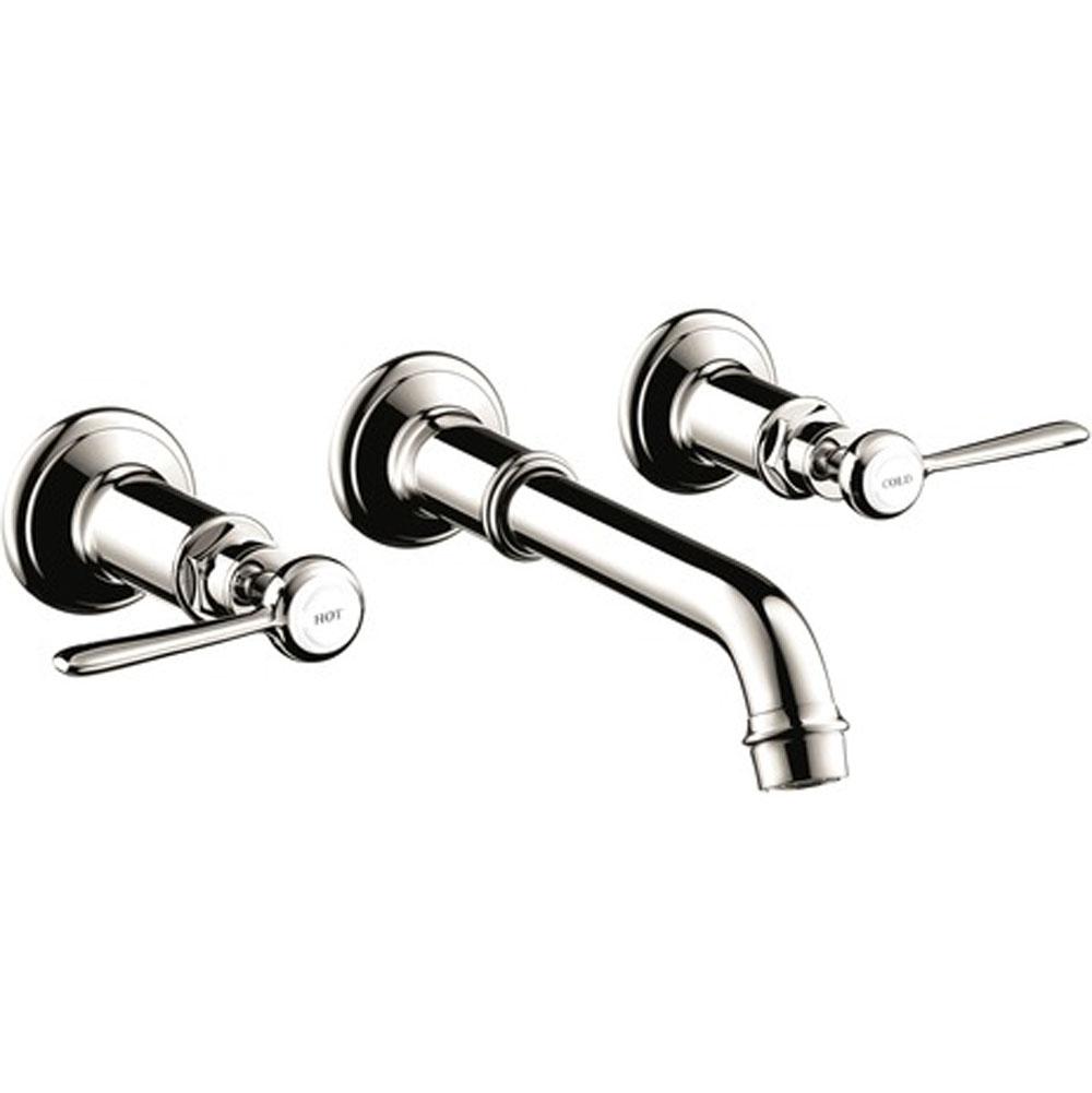 Axor - AXOR Montreux Wall-Mounted Widespread Faucet Trim with Lever Handles, 1.2 GPM in Polished Nickel - Polished Nickel