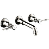 Axor - AXOR Montreux Wall-Mounted Widespread Faucet Trim with Lever Handles, 1.2 GPM in Polished Nickel - Polished Nickel