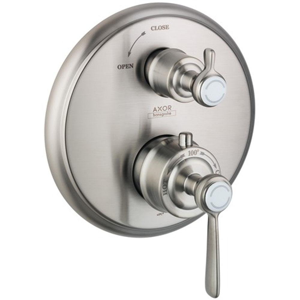 Axor - AXOR Montreux Thermostatic Trim with Volume Control- Lever Handle in Brushed Nickel - Brushed Nickel