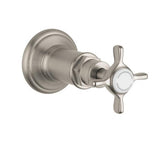 Axor - AXOR Montreux Volume Control Trim with Cross Handle in Brushed Nickel - Brushed Nickel