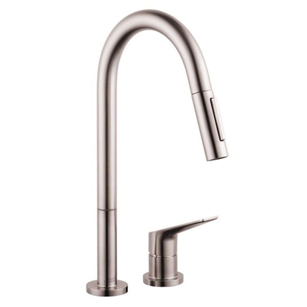 Axor - AXOR Citterio M 2-Hole Single-Handle Kitchen Faucet 2-Spray Pull-Down, 1.75 GPM in Steel Optic - Steel Optic