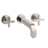 Axor - AXOR Citterio Wall-Mounted Widespread Faucet with Cross Handles, 1.2 GPM in Brushed Nickel - Brushed Nickel