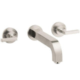 Axor - AXOR Citterio Wall-Mounted Widespread Faucet with Lever Handles, 1.2 GPM in Brushed Nickel - Brushed Nickel
