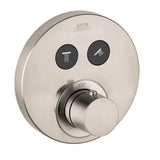 Axor - AXOR ShowerSelect Thermostatic Trim Round for 2 Functions in Brushed Nickel - Brushed Nickel