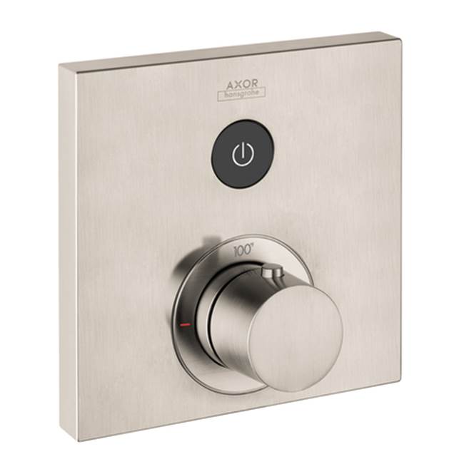 Axor - AXOR ShowerSelect Thermostatic Trim Square for 1 Function in Brushed Nickel - Brushed Nickel