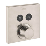 Axor - AXOR ShowerSelect Thermostatic Trim Square for 2 Functions in Brushed Nickel - Brushed Nickel