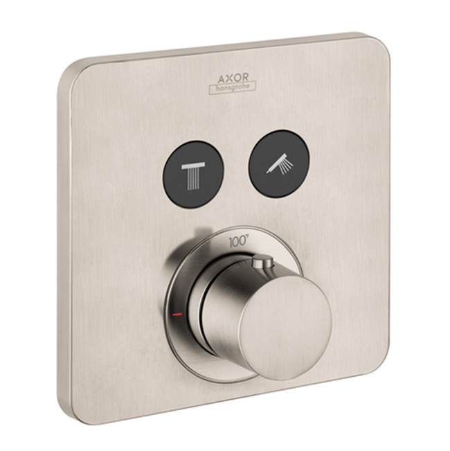 Axor - AXOR ShowerSelect Thermostatic Trim SoftCube for 2 Functions in Brushed Nickel - Brushed Nickel