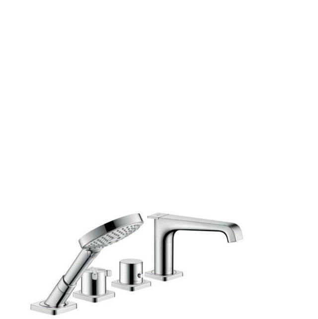 Axor - AXOR Citterio E 4-Hole Thermostatic Roman Tub Set Trim with 1.75 GPM Handshower in Chrome - Chrome