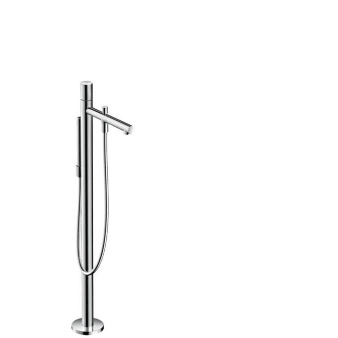 Axor - AXOR Uno Freestanding Tub Filler Trim with Zero Handle and 1.75 GPM Handshower in Chrome - Chrome