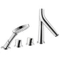 Axor - Starck Organic 4-Hole Thermostatic Roman Tub Set Trim with 1.75 GPM Handshower in Chrome - Chrome